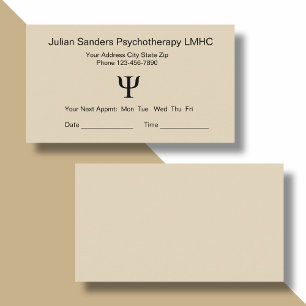 Psychotherapy Office Appointment Reminder Cards