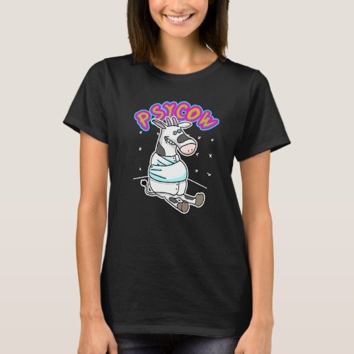 Psycow Funny Cute Cow Psycho Moo Mood Creepy T_Shirt