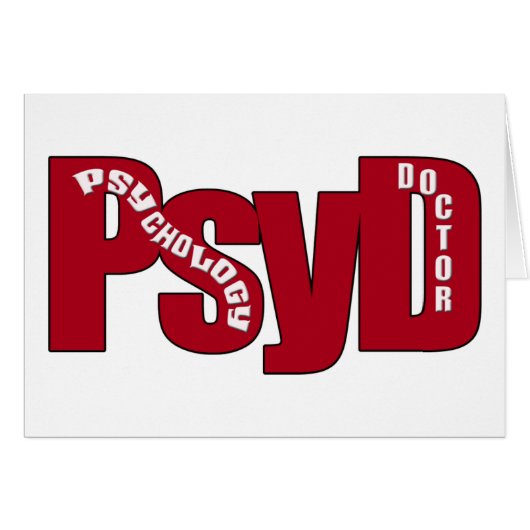 PsyD BIG RED DOCTOR OF PSYCHOLOGY BOLD (Front Horizontal)