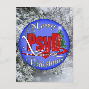 PsyD CHRISTMAS ORNAMENT DOCTOR OF PSYCHOLOGY Holiday Postcard