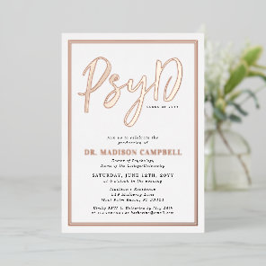 PsyD Doctor Of Psychology Graduation Party Foil Invitation