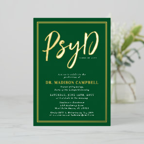 PsyD Doctor Of Psychology Graduation Party Foil Invitation