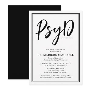 PsyD Doctor Of Psychology Graduation Party Invitation