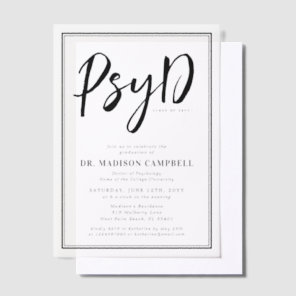 PsyD Doctor Of Psychology Graduation Party Vellum Invitations
