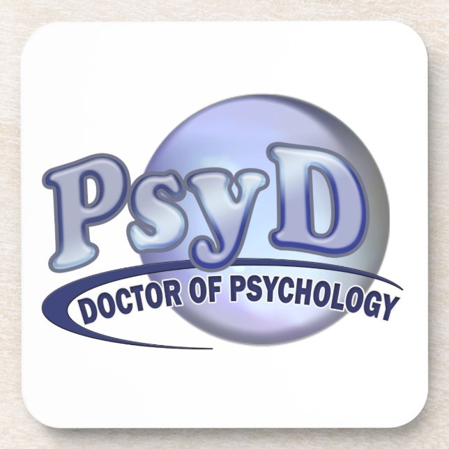 PsyD Doctor of Psychology LOGO Beverage Coaster (Front)