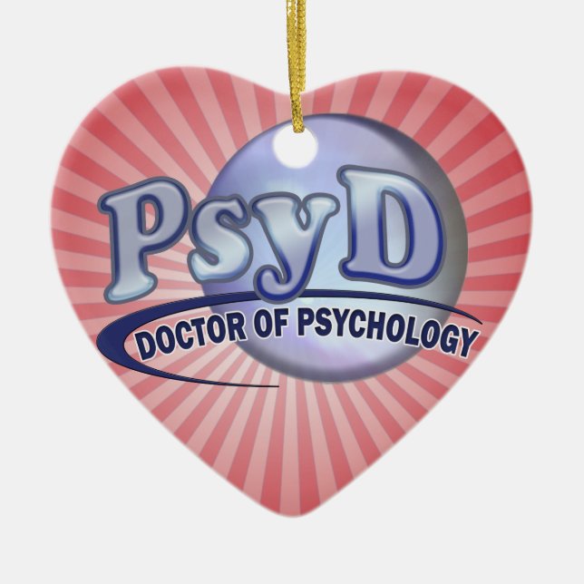 PsyD Doctor of Psychology LOGO Ceramic Ornament (Front)