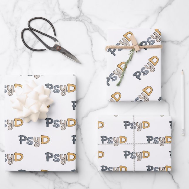 PsyD Doctor of Psychology Psychologist Wrapping Paper Sheets (Front)