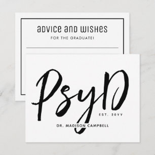 PsyD Graduation Party Advice and Wishes Note Card