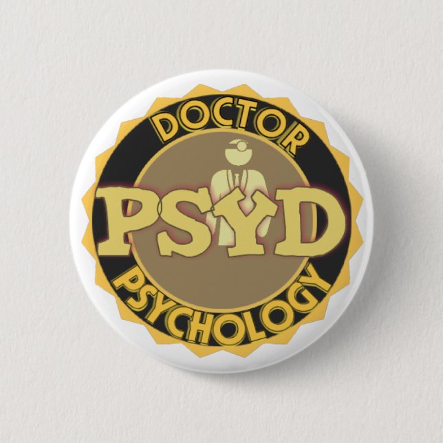 PsyD LOGO - DOCTOR OF PSYCHOLOGY Pinback Button (Front)