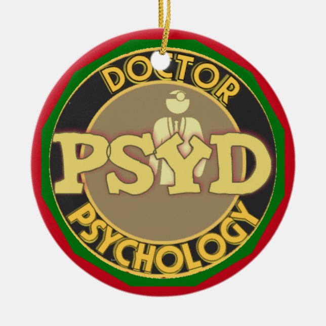 PsyD LOGO DOCTOR OF PSYCHOLOGY PSYCHOLOGIST Ceramic Ornament (Front)