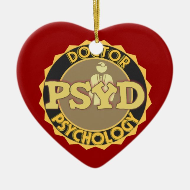 PsyD LOGO DOCTOR OF PSYCHOLOGY PSYCHOLOGIST Ceramic Ornament (Front)
