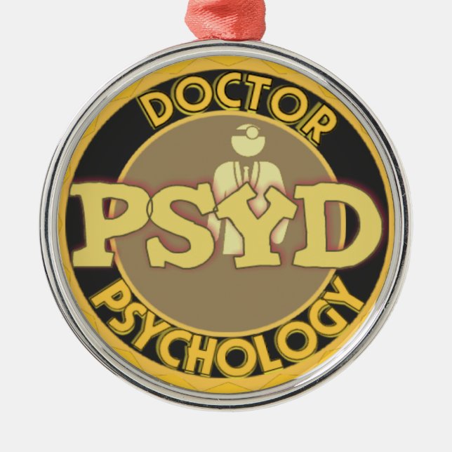 PsyD LOGO DOCTOR OF PSYCHOLOGY PSYCHOLOGIST Metal Ornament (Front)