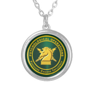 PSYOPS Psychological Operations Silver Plated Necklace
