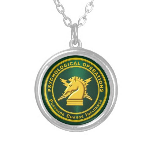 PSYOPS Psychological Operations  Silver Plated Necklace