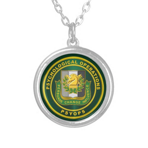PSYOPS Psychological Operations  Silver Plated Necklace