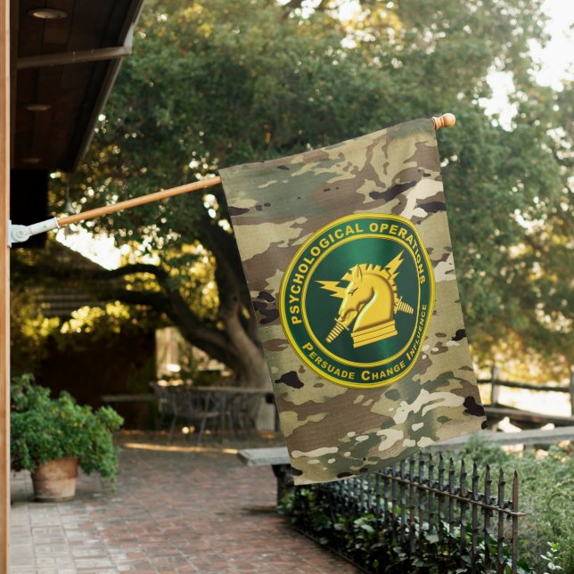 PSYOPS Psychological Operations Veteran   House Flag (In SItu)