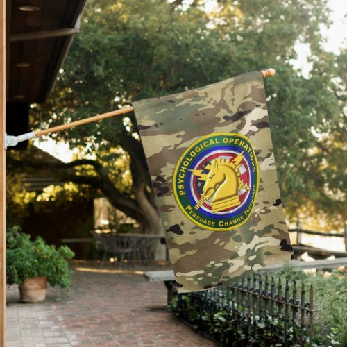 PSYOPS Psychological Operations Veteran  House Flag