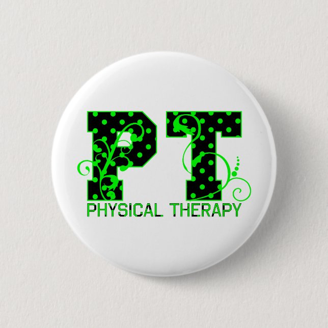 pt 2 black and green polka dots button (Front)