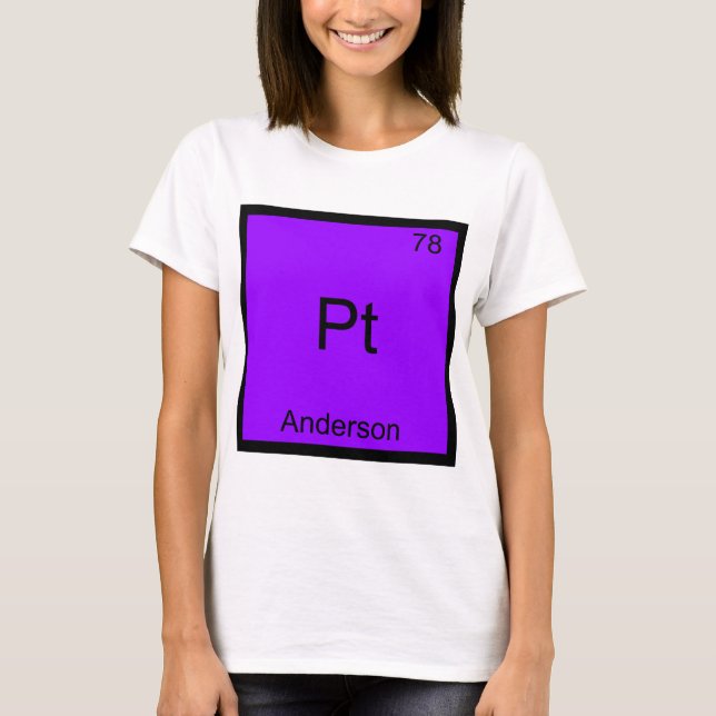 Pt - Anderson Funny Chemistry Element Symbol Tee (Front)