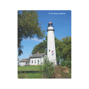 Pt Aux Barques Lighthouse tall metallic wall art