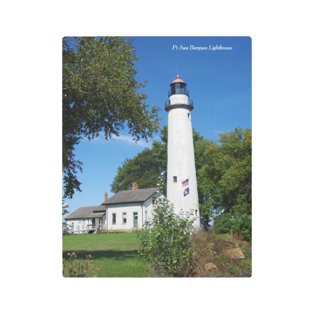 Pt Aux Barques Lighthouse tall metallic wall art (Front)