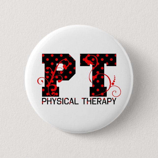 pt black red polka dots button (Front)