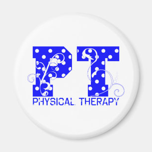 pt blue white polka dots magnet