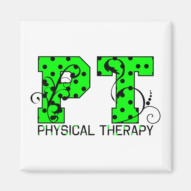 pt green and black polka dots magnet (Front)