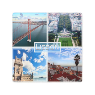 PT Lisbon - The 25 de Abril Bridge - Tagus River - Metal Print