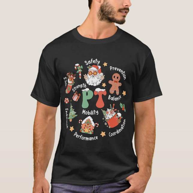 PT Physical Therapy Santa Squad Christmas T-Shirt (Front)