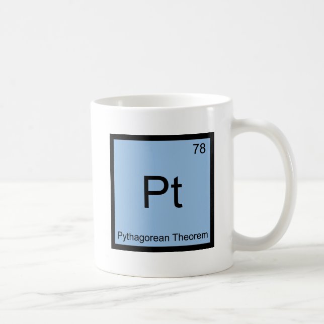 Pt - Pythagorean Theorem Chemistry Element Symbol Coffee Mug (Right)