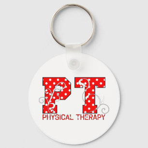 pt red white polka dots keychain