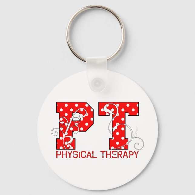 pt red white polka dots keychain (Front)