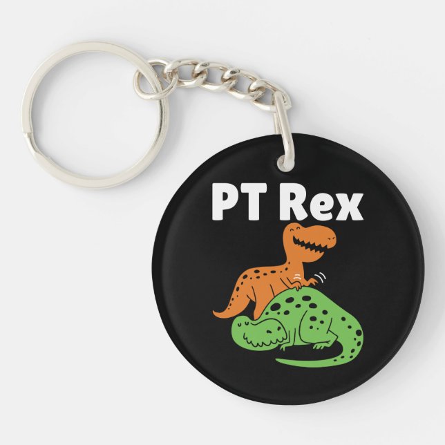 PT Rex Cute Physical Therapy Therapist Keychain (Front)