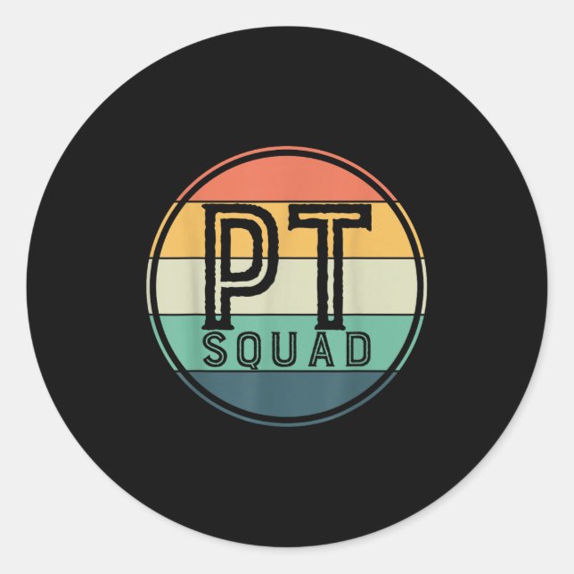 Pt Squad Retro Physical Therapy  Classic Round Sticker (Front)
