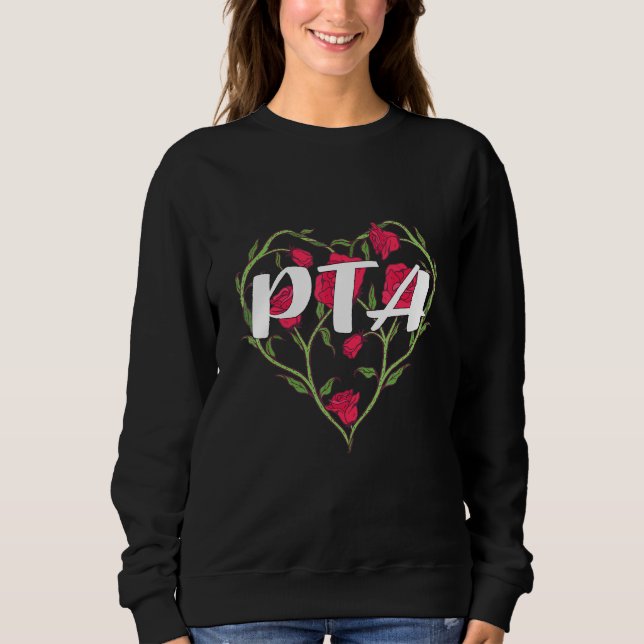 PTA Heart Rose Physical Therapist Assistant Sweatshirt (Front)