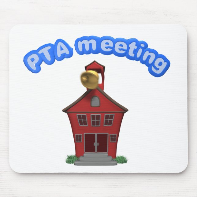 PTA Meeting School Building Parent Teacher Assoc Mouse Pad (Front)