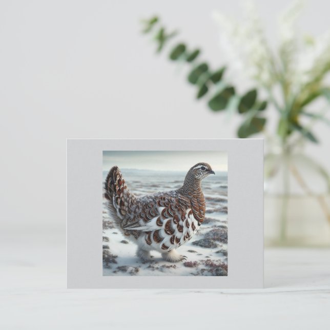Ptarmigan Chicken  Holiday Postcard (Standing Front)