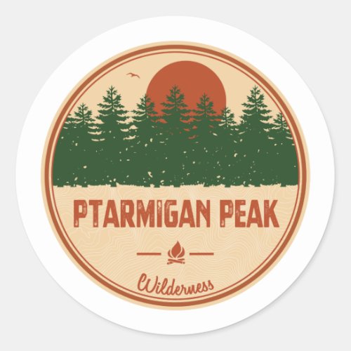 Ptarmigan Peak Wilderness Colorado Classic Round Sticker