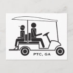 Ptc Ga Golf Cart Family Postcard at Zazzle