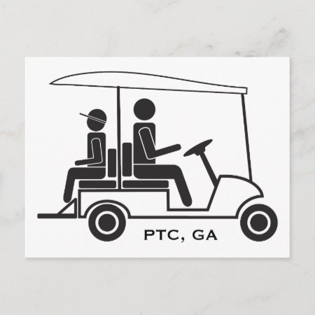 Ptc Ga Golf Cart Family Postcard