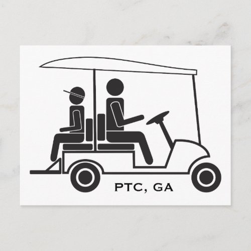 PTC GA Golf Cart Family Postcard