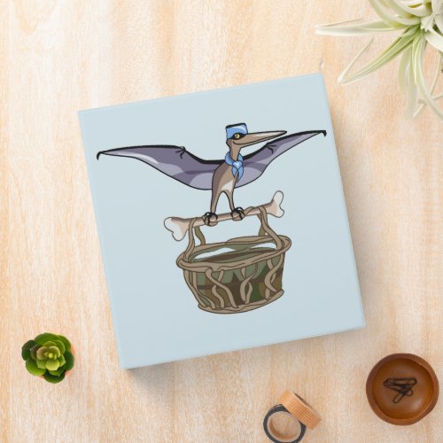 Pteranodon Carrying A Basket 3 Ring Binder