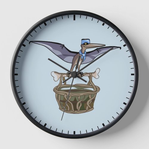 Pteranodon Carrying A Basket Clock