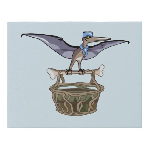 Pteranodon Carrying A Basket Faux Canvas Print