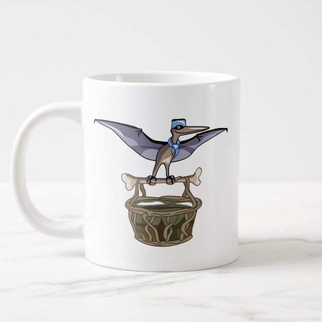 Pteranodon Carrying A Basket Giant Coffee Mug (Left)
