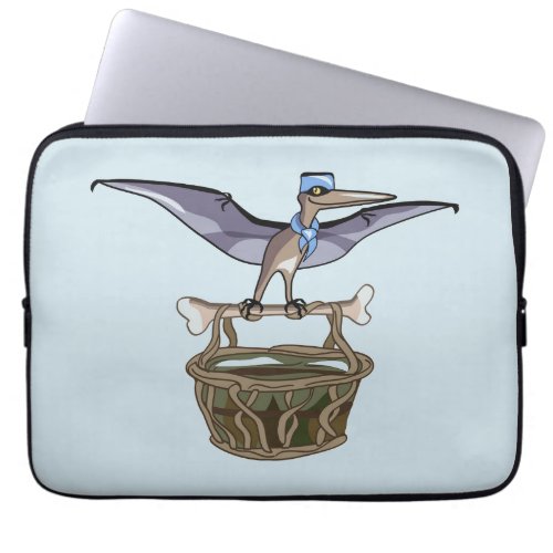 Pteranodon Carrying A Basket Laptop Sleeve