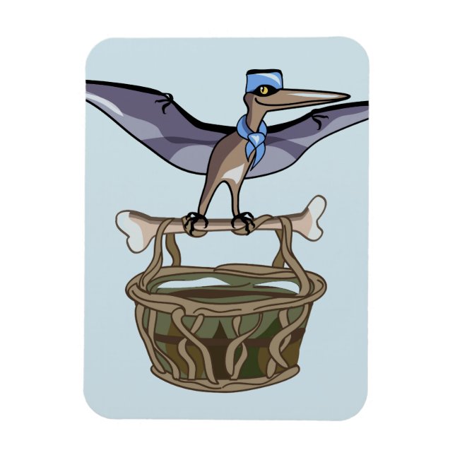 Pteranodon Carrying A Basket Magnet (Vertical)