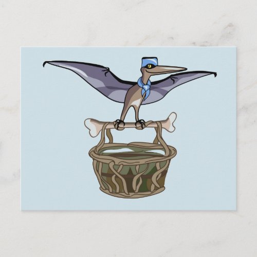 Pteranodon Carrying A Basket Postcard