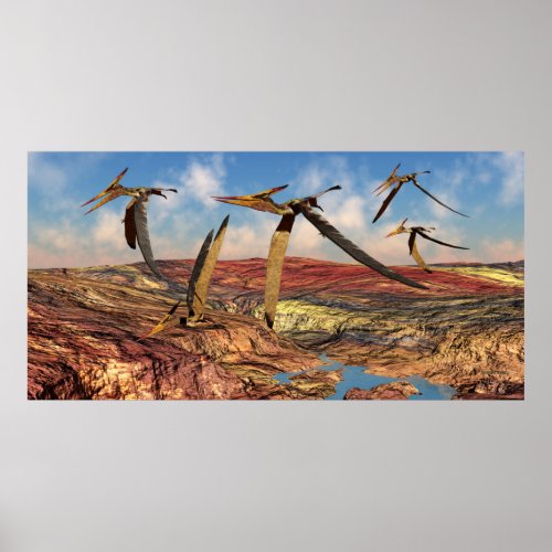 Pteranodon Reptile Flock Poster